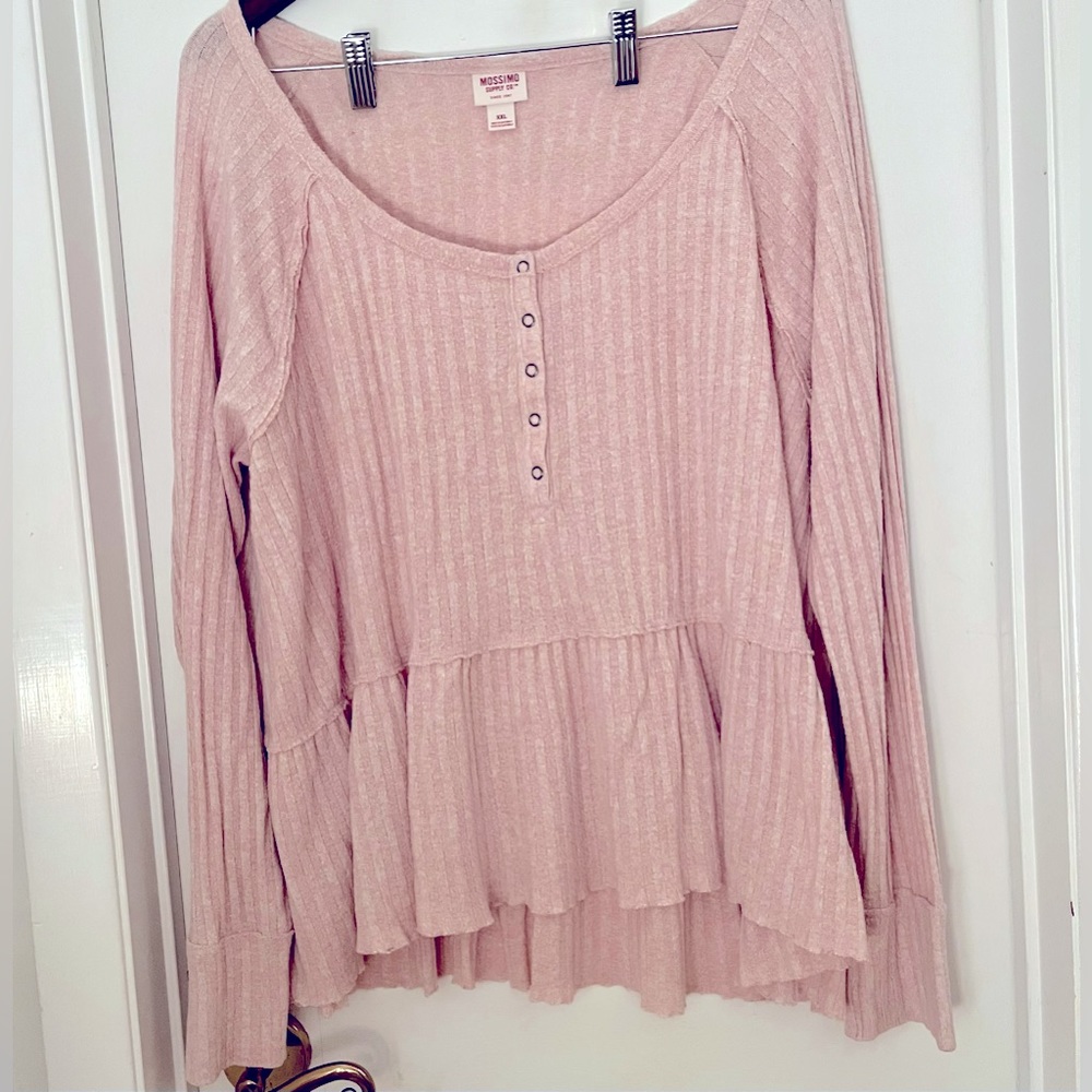 Pink peplum top. Size XXL